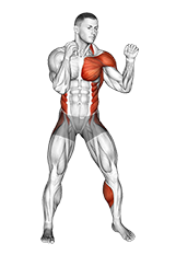 Left hook. Boxing