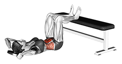 Weighted Floor Crunch Feet on Bench