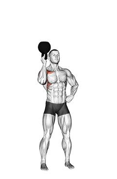 Kettlebell Standing Bottoms Up One Arm Shoulder Press