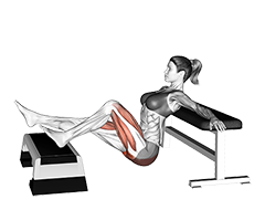 Elevated Single Leg Hip Thrust (female)