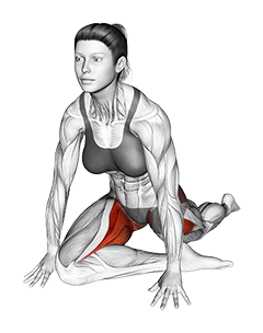 Half Pigeon Hip Stretch (female)